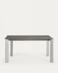 Kave Home Uitschuifbare Keramische Tafel Axis Grijze Stalen Poten 160-220cm