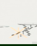 Kave Home Ovale Glazen Tafel Argo Stalen Poten Houteffect Ø200x100cm