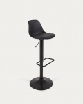 Kave Home Barkruk Orlando Zwart Kunstleer 60-82cm