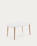 Kave Home Ovale Uitschuifbare Tafel Oqui Wit 160-260cm