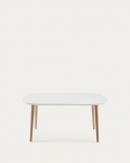 Kave Home Ovale Uitschuifbare Tafel Oqui Wit 160-260cm