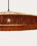 Kave Home Plafondlamp Pollensa Raffia Terracotta Franjes Ø75cm