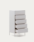 Kave Home Ladekast Vedrana 5 Laden Wit 60x114cm