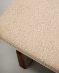 Kave Home Ligbed Topaz Divan Beige Chenille Essenhout Donkerbruin 200cm