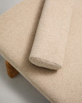 Kave Home Ligbed Topaz Divan Beige Chenille Essenhout Naturel 200cm