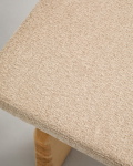 Kave Home Ligbed Topaz Divan Beige Chenille Essenhout Naturel 200cm