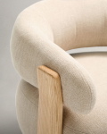 Kave Home Fauteuil Granite Beige/Naturel Chenille En Essenhout