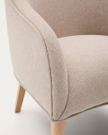 Kave Home Fauteuil Bobly Beige Massief Essenhout