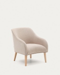 Kave Home Fauteuil Bobly Beige Massief Essenhout