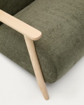 Kave Home Fauteuil Meghan Groen/Naturel Chenille En Essenhout