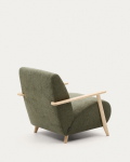 Kave Home Fauteuil Meghan Groen/Naturel Chenille En Essenhout