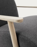 Kave Home Fauteuil Meghan Massief Essenhout Naturel/Zwart