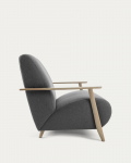 Kave Home Fauteuil Meghan Massief Essenhout Naturel/Zwart