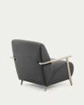 Kave Home Fauteuil Meghan Massief Essenhout Naturel/Zwart