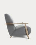 Kave Home Fauteuil Meghan Essenhout Grijs/Naturel