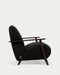 Kave Home Fauteuil Meghan Zwart Lam