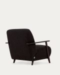 Kave Home Fauteuil Meghan Zwart Lam