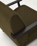 Kave Home Fauteuil Meghan Groen Fleece Wengé