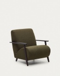 Kave Home Fauteuil Meghan Groen Fleece Wengé