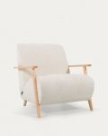 Kave Home Fauteuil Meghan Wit Lam