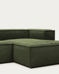 Kave Home 4-zitsbank Blok Chaise Longue Rechts Groen Ribstof 330cm