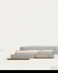 Kave Home 2-zitsbank Blok Beige Ecru Chaise Longue Links 240cm