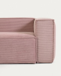 Kave Home Hoekbank 6-zits Blok Roze Ribstof 320x320cm