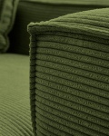 Kave Home Hoekbank Blok 3-zits Dik Groen Ribstof 290x230cm