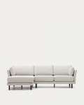 Kave Home 3-zitsbank Gilma Parel Chenille Links/rechts Chaise Longue Zwart 261cm