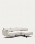 Kave Home 3-zitsbank Gilma Parel Chenille Links/rechts Chaise Longue Zwart 261cm