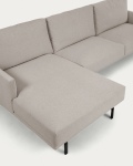 Kave Home 3-zitsbank Galene Beige Links Chaise Longue 254cm
