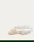 Kave Home Chaise Longue Bank Alea Chenille Ecru 3-Zits Rechts