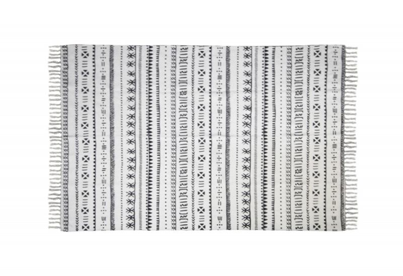 HSM Collection Vloerkleed Katoen Wit/Zwart 150x210cm