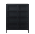 Vitrinekast Carmel Zwart H140 cm - Giga Living