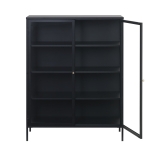 Vitrinekast Carmel Zwart H140 cm - Giga Living
