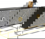 Kare Design Dressoir Electro Zwart/Wit 160cm