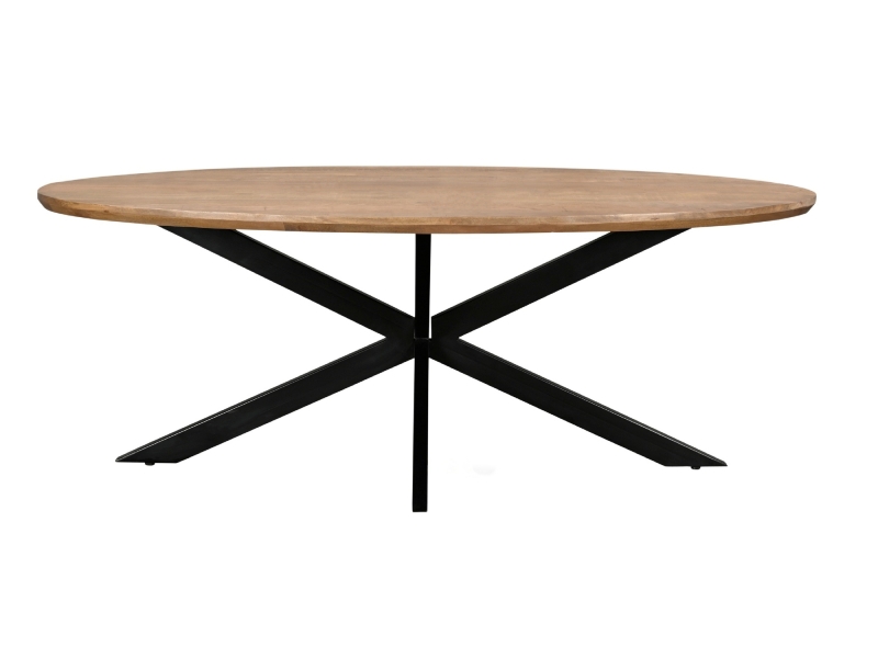 Livingfurn Eettafel Jesper Ovaal Mangohout Naturel 180cm