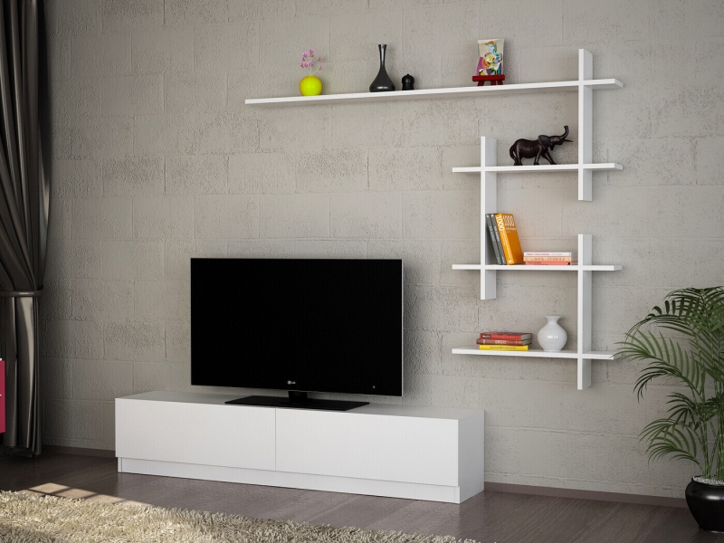 Tv-Meubel Ahenk Melamine Wit