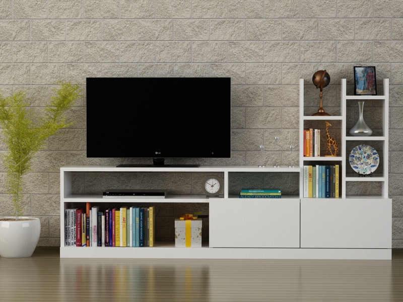 Tv-Meubel Dolunay Melamine Wit