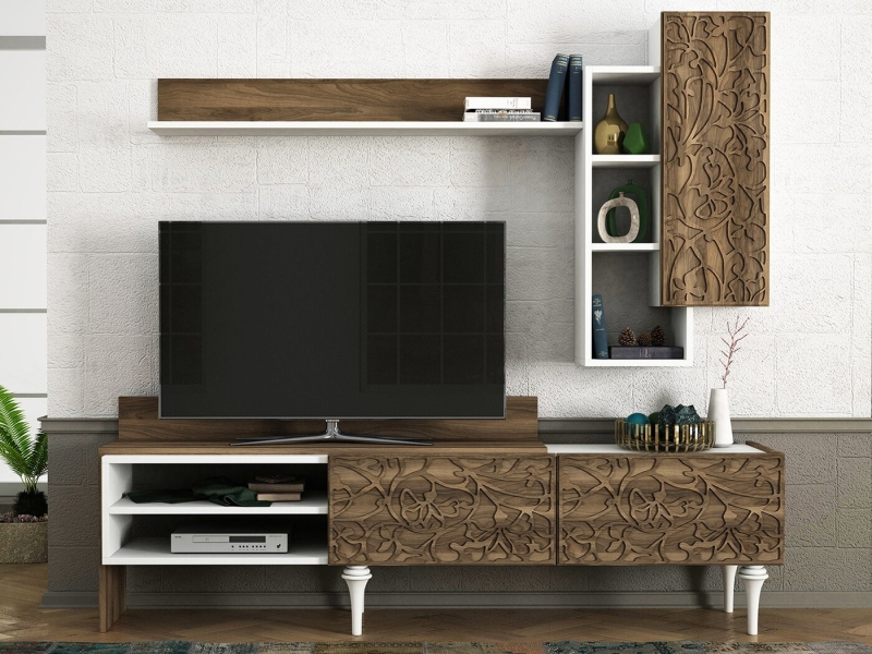 Tv-Meubel Lenti Melamine Walnoot