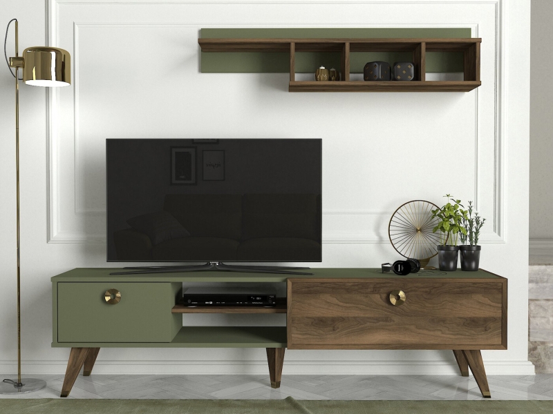 Tv-Meubel Heron Melamine Walnoot Groen