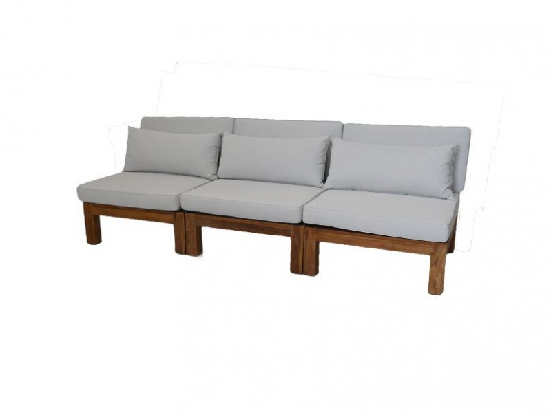 HSM Collection Tuin Loungeset Aruba 3-Delig Teak Naturel/Wit