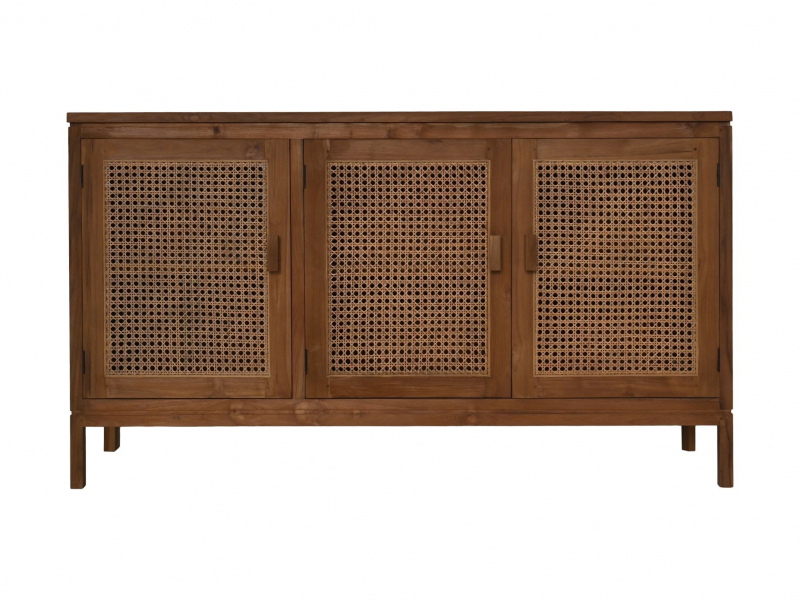 HSM Collection Dressoir Teak Rotan 150cm