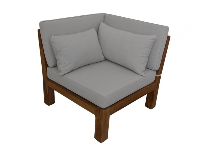 HSM Collection Tuin Loungehoekelement Aruba Teak Naturel/Wit