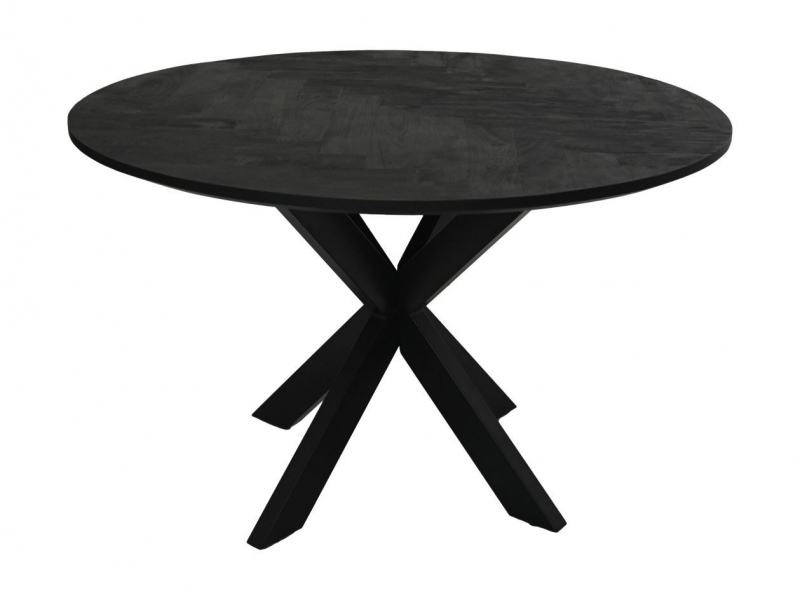 HSM Collection Eettafel Mozaiek Mango Zwart Ø120cm