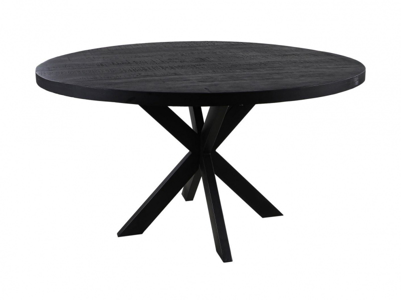 HSM Collection Eettafel Melbourne Rond Mango Zwart Ø110cm