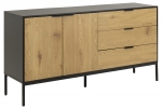 Dressoir Bronx MDF Zwart 160cm - Giga Living