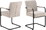 Eetkamerstoel Boris Met Armleuning Beige - Giga Living