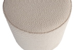 Woood Poef Sara Hoog Bouclé Creme Ø46cm