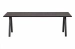 Woood Eettafel Combi-Tablo Eikenhout Zwart 200x90cm met 2-Stand Poot